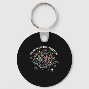 It's Fine I'm Fine Everything Is Fine Christmas Li Keychain