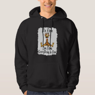 It's Fine I'm Fine Everything Is Fine Cute Black Hoodie