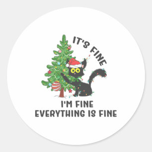 It's Fine Im Fine Everything Is Fine Elf Xmas Matc Classic Round Sticker
