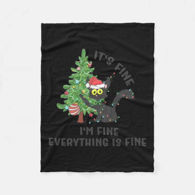 It's Fine Im Fine Everything Is Fine Elf Xmas Matc Fleece Blanket (Front)