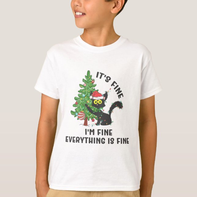 It's Fine Im Fine Everything Is Fine Elf Xmas Matc T-Shirt (Front)