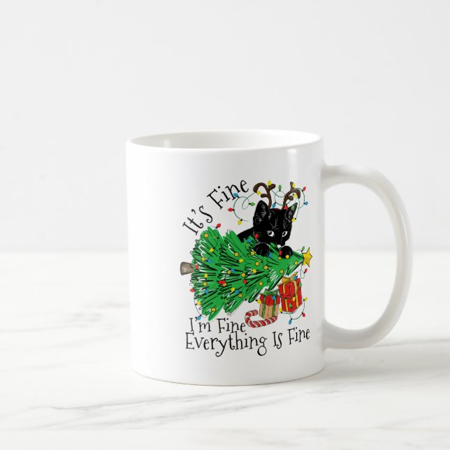 It's Fine I'm Fine Everything Is Fine Fun Christma Coffee Mug (Right)