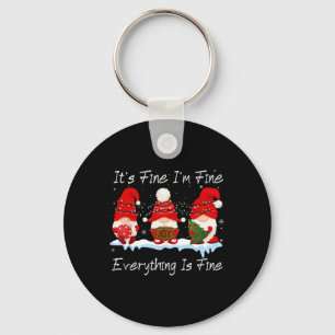 It's Fine I'm Fine Everything Is Fine Gnome Christ Keychain