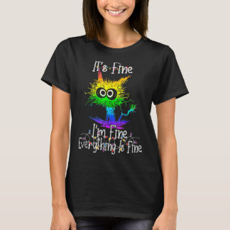 It's Fine I'm Fine Everything Is Fine X mas Lights T-Shirt