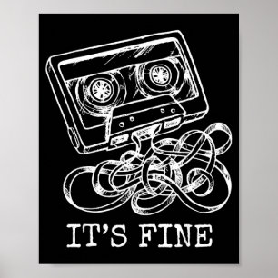 It's fine retro cassette tape 90's music  poster