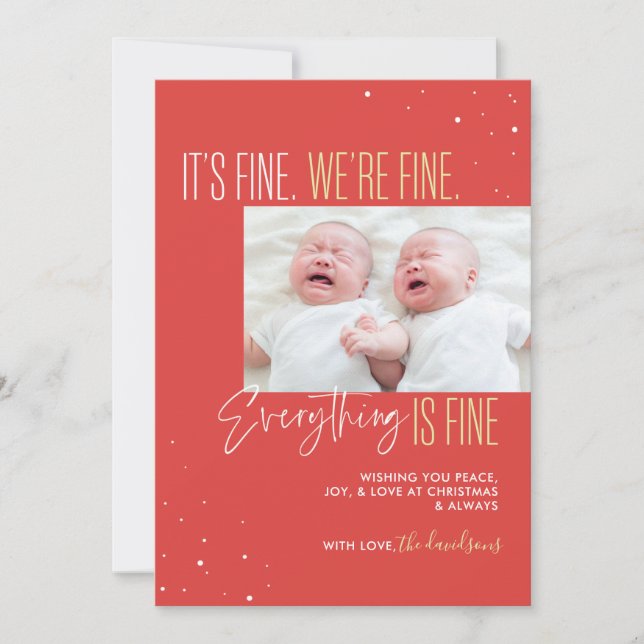 It's Fine We're Fine Everything's Fine  Holiday Card (Front)