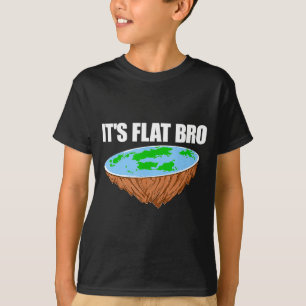 Its Flat Bro Flat Earth Conspiracy Science Funny T T-Shirt