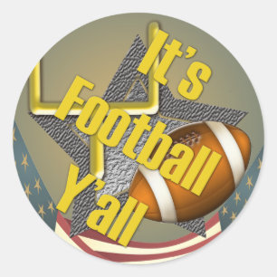 It's Football Y'all Classic Round Sticker