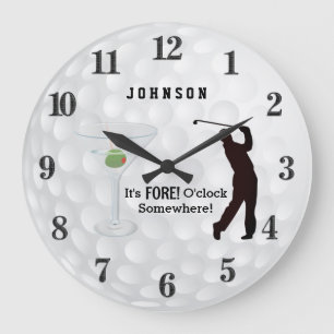It's Fore O'clock Somewhere Large Clock