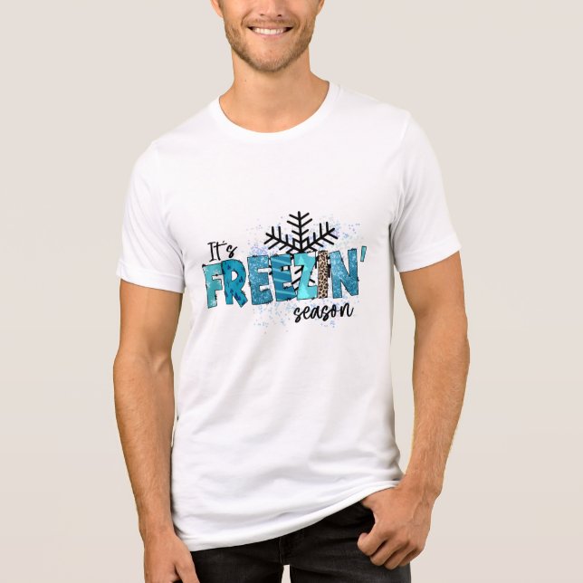 Its Freezing Cold Snowflakes Winter Holidays  Tri-Blend Shirt (Front)