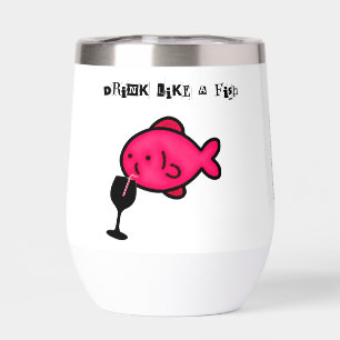 IT'S FRY-DAY funny Pink Fish drinking 11 oz. 