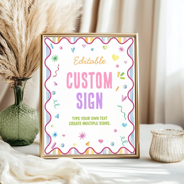 It's Fun To Be One Birthday Colourful Table Sign (Creator Uploaded)