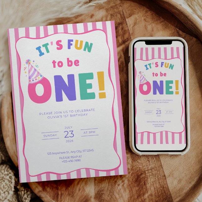 It's Fun to Be One Birthday Invitation (Creator Uploaded)