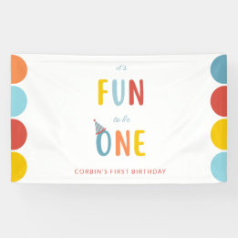 It's Fun To Be One Colorful Birthday Party Banner