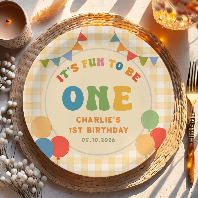 It's Fun To Be One Colourful Birthday Paper Plates (Creator Uploaded)