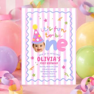 Its Fun To Be One First Birthday Invitation
