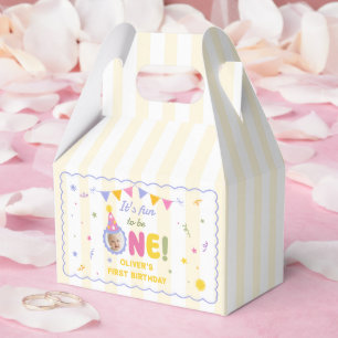 Its Fun To Be One Photo Boy 1st Birthday Favor Box