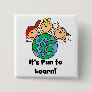 It's Fun to Learn 2 Inch Square Button