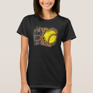 It's Game Day Yall Leopard Sunflower Softball T-Shirt