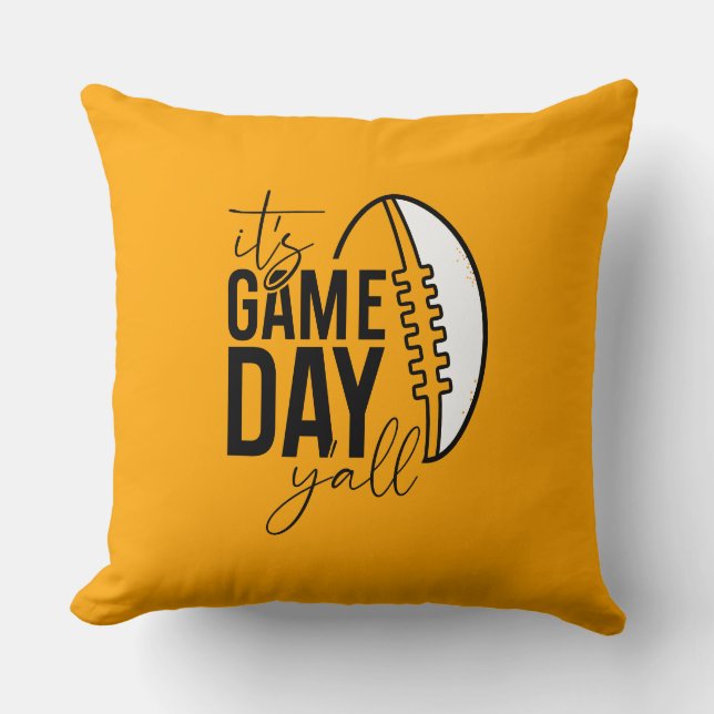 It's Game Day Yall Throw Pillow (Front)
