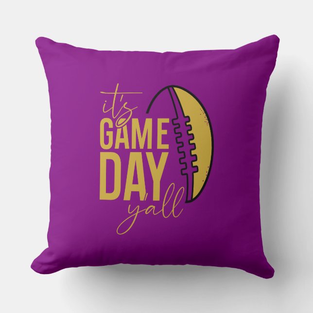 It's Game Day Yall Throw Pillow (Front)