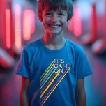 It's Game On Colourful Neon Laser Tag Team Uniform<br><div class="desc">Fun, bright and cool laser tag themed birthday party team uniforms. The design features a colour typographic design "It's Game On" with beams of bright multiple coloured lights shooting off from the text. The black background sets the mood with the bight laser beams creating a bold look. The reverse side...</div>