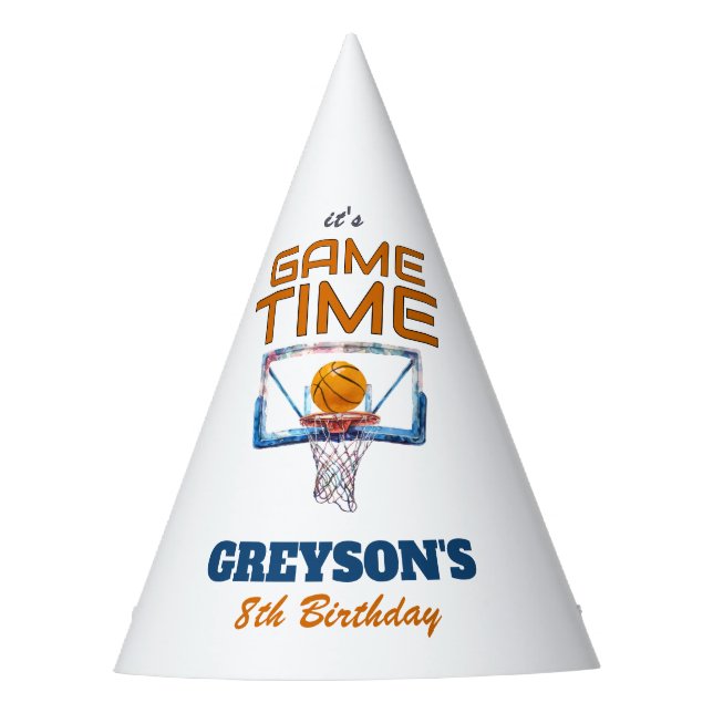 It's Game Time Any Age Birthday Party Hat (Front)