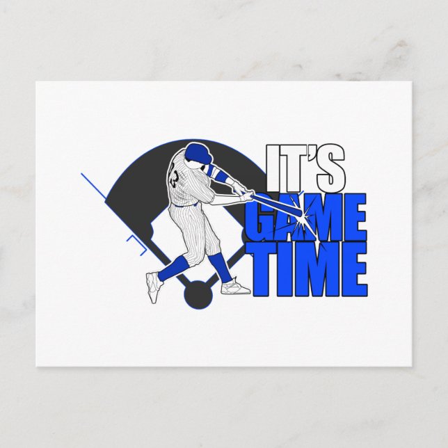 It's Game Time - Baseball (Blue) Postcard (Front)