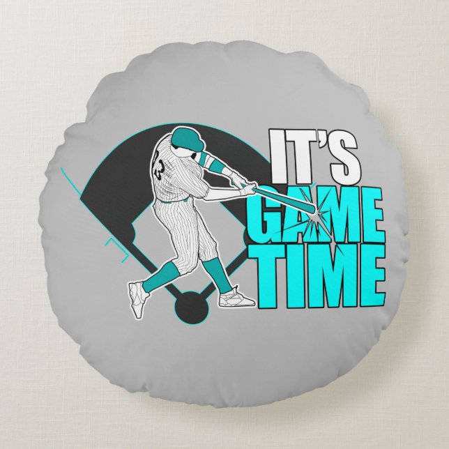 It's Game Time - Baseball Round Pillow (Front)
