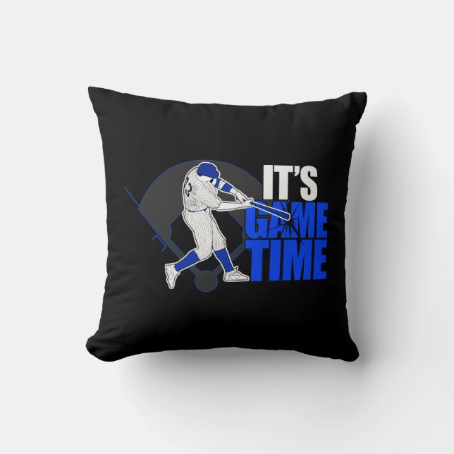 It's Game Time - Baseball Throw Pillow (Front)