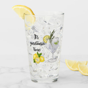 It's Gin and Tonic Time Quote Glass