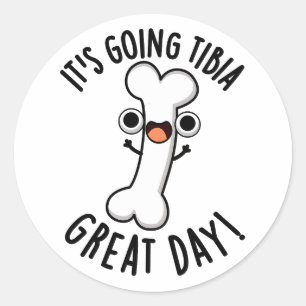 It's Going Tibia Great Day Funny Bone Pun  Classic Round Sticker