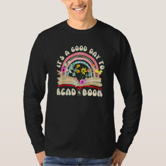 It's Good Day To Read Book Reading Retro Groovy T-Shirt