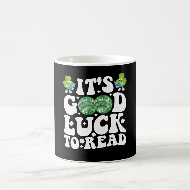 It's Good Luck To Read St Patricks Day Disco Ball Coffee Mug (Center)