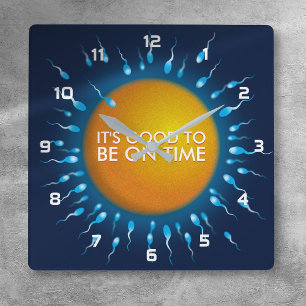 IT'S GOOD TO BE ON TIME SQUARE WALL CLOCK