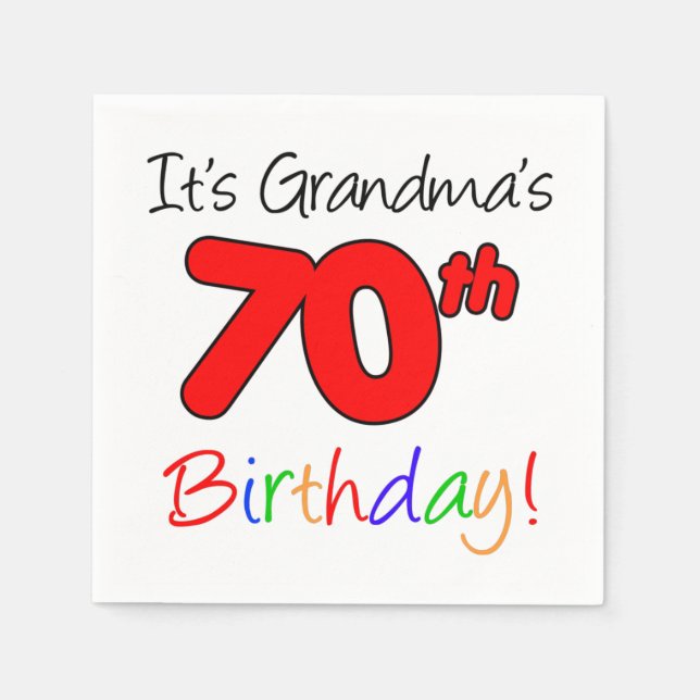 It's Grandma's 70th Birthday Party Napkins (Front)