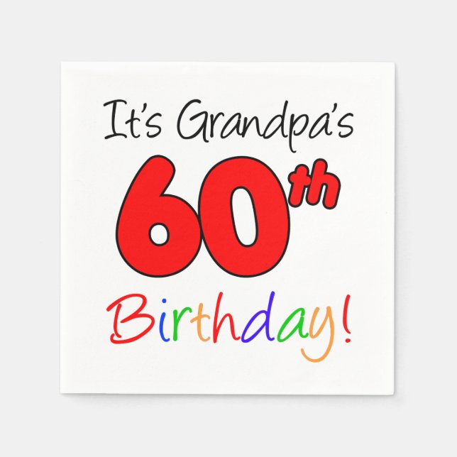 It's Grandpa's 60th Birthday Party Napkins (Front)