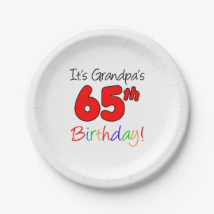 It's Grandpa's 65th Birthday Party Plates