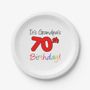 It's Grandpa's 70th Birthday Party Plates