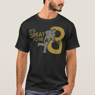 It's Great To Be Eight Boys Hockey 8th Birthday T-Shirt