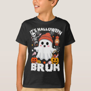 Its Halloween Bruh Boo Ghost Pumpkin Costume Boys  T-Shirt