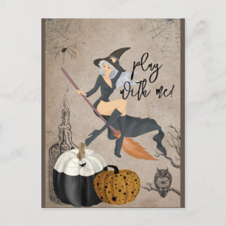 It's Halloween- Dance with me I'm a SEXY witch Mag Postcard