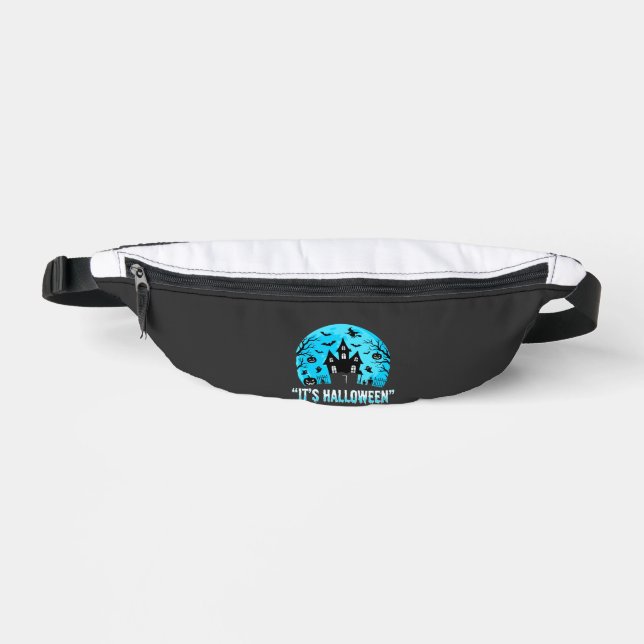 It's Halloween Haunted House Bat Design Fanny Pack (Front)