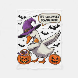 It's Halloween Season Bruh Funny Goose Costume Spo Fleece Blanket