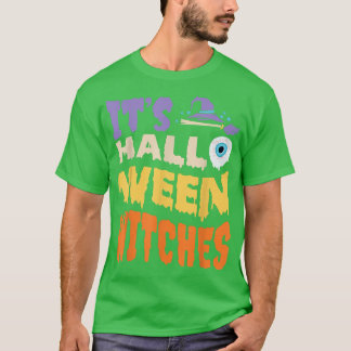 It's Halloween Witches Groovy Vintage Witch Hat Ha T-Shirt