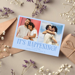 It's Happening 2-Photo Icy Blue Wedding Save The Date