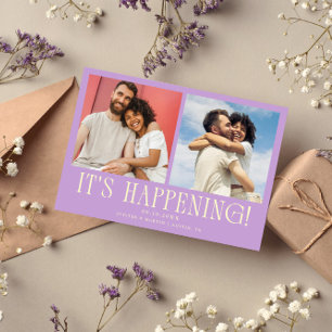 It's Happening 2-Photo Wisteria Wedding Save The Date