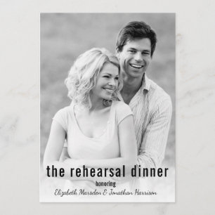 It's Happening Minimalist Photo Rehearsal Dinner Invitation