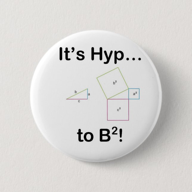 It's Hyp... to B squared! 2 Inch Round Button (Front)