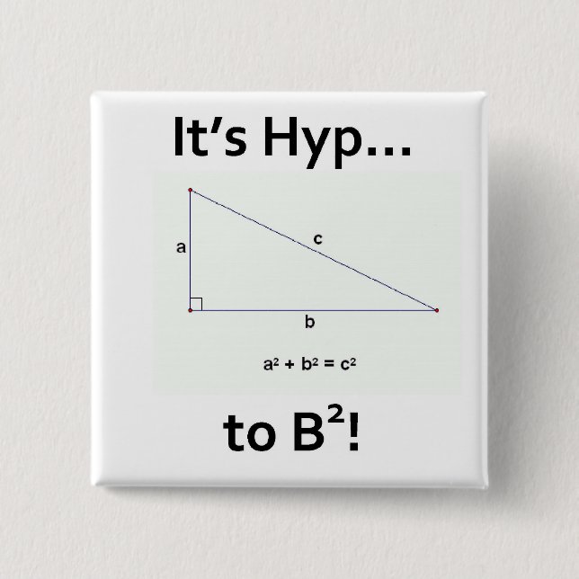 It's Hyp... to B squared! 2 Inch Square Button (Front)